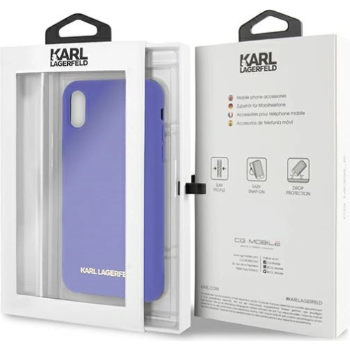 Etui Karl Lagerfeld KLHCPXSLVOG Apple iPhone XS/X hardcase fioletowy/violet Silicone