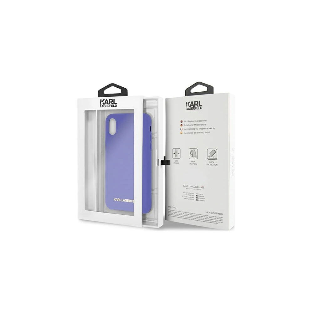 Hurtownia GSM - Etui Karl Lagerfeld KLHCPXSLVOG Apple iPhone XS/X hardcase fioletowy/violet Silicone - KLD901PRP - {ean13} - Hurt