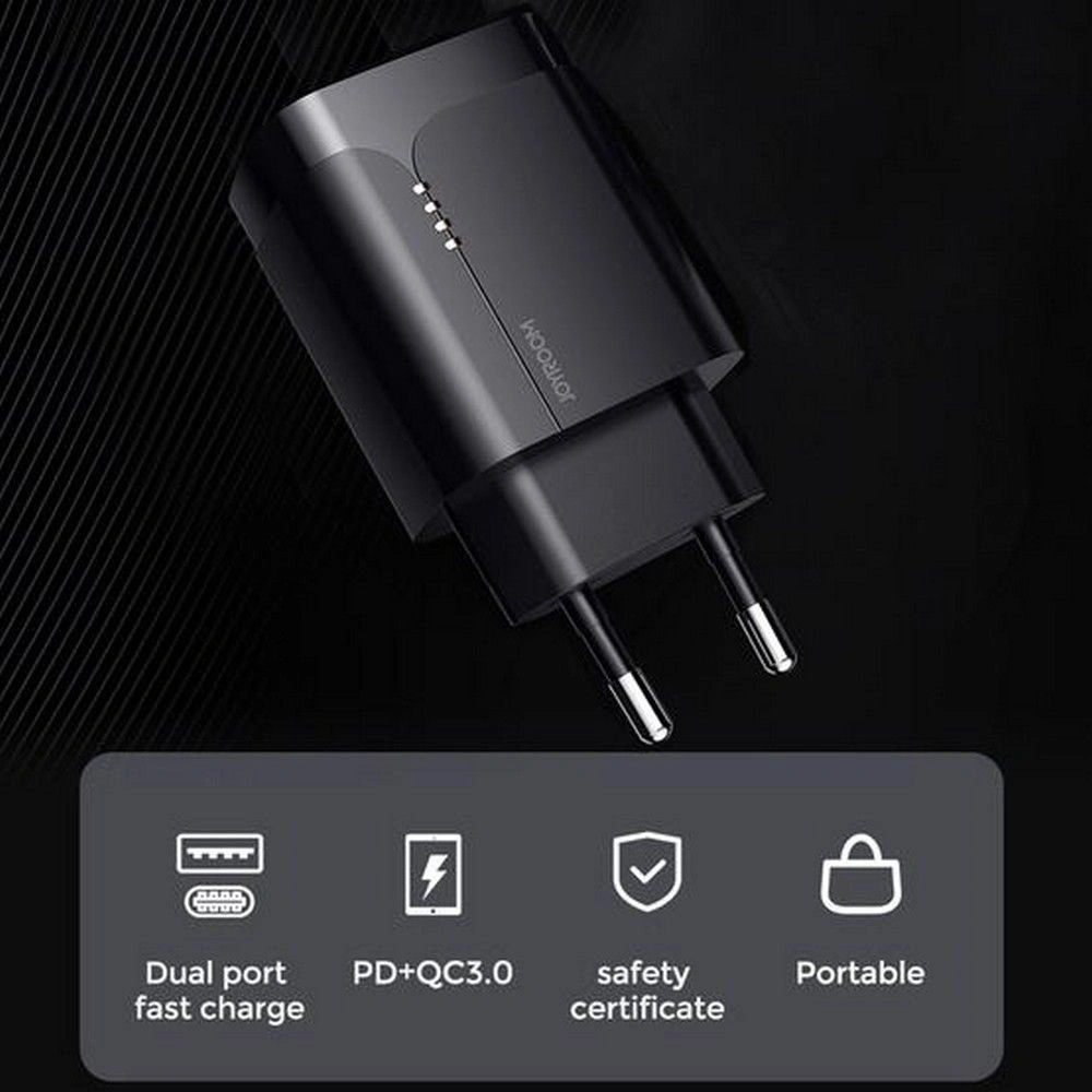 Hurtownia GSM - Ładowarka sieciowa Joyroom L-QP182 2-port Network Charger 18W PD 3.0 QC 3.0 Black - JYR083BLK - {ean13} - Hurt