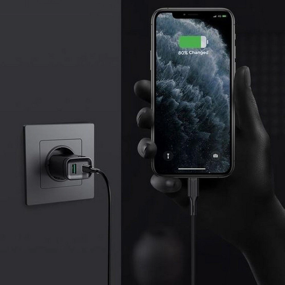Hurtownia GSM - Ładowarka sieciowa Joyroom L-QP182 2-port Network Charger 18W PD 3.0 QC 3.0 Black - JYR083BLK - {ean13} - Hurt