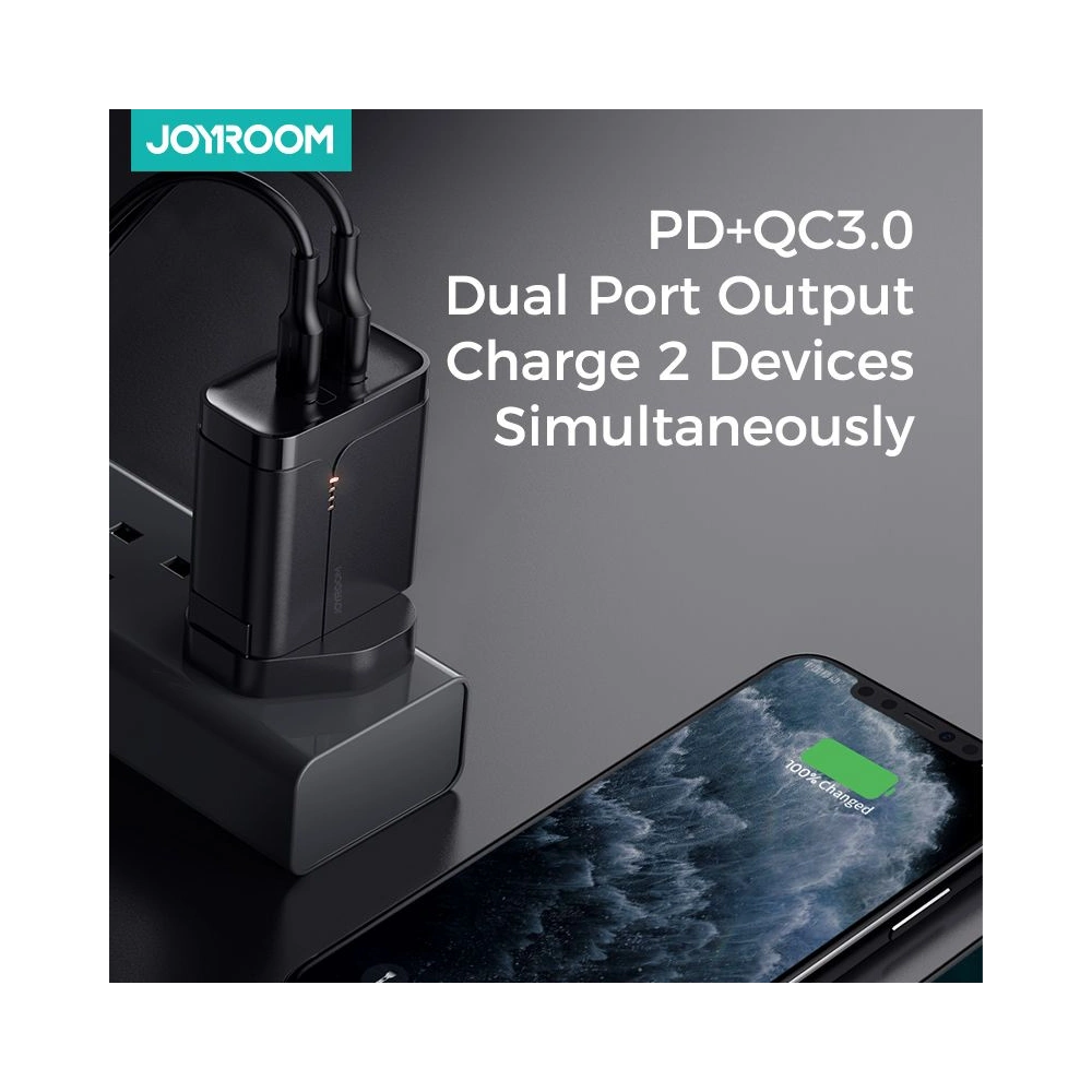 Hurtownia GSM - Ładowarka sieciowa Joyroom L-QP361 2-port Network Charger 36W PD 3.0 QC 3.0 Black - JYR084BLK - {ean13} - Hurt