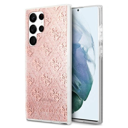 Etui Guess GUHCS22LPCU4GLPI Samsung Galaxy S22 Ultra różowy/pink hardcase 4G Glitter