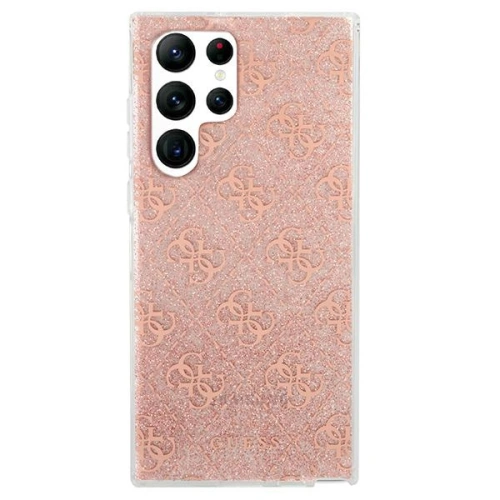 Etui Guess GUHCS22LPCU4GLPI Samsung Galaxy S22 Ultra różowy/pink hardcase 4G Glitter
