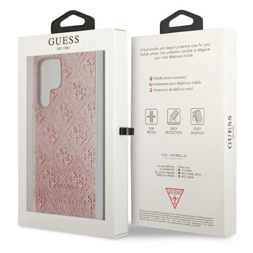 Etui Guess GUHCS22LPCU4GLPI Samsung Galaxy S22 Ultra różowy/pink hardcase 4G Glitter