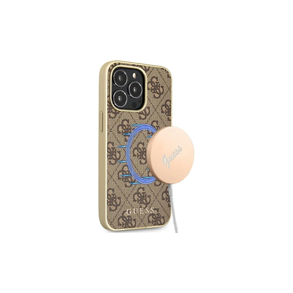 Hurtownia GSM - Etui Guess GUHMP13LG4GB Apple iPhone 13 Pro brązowy/brown hard case 4G Collection MagSafe - GUE1667BR - {ean13} - Hurt