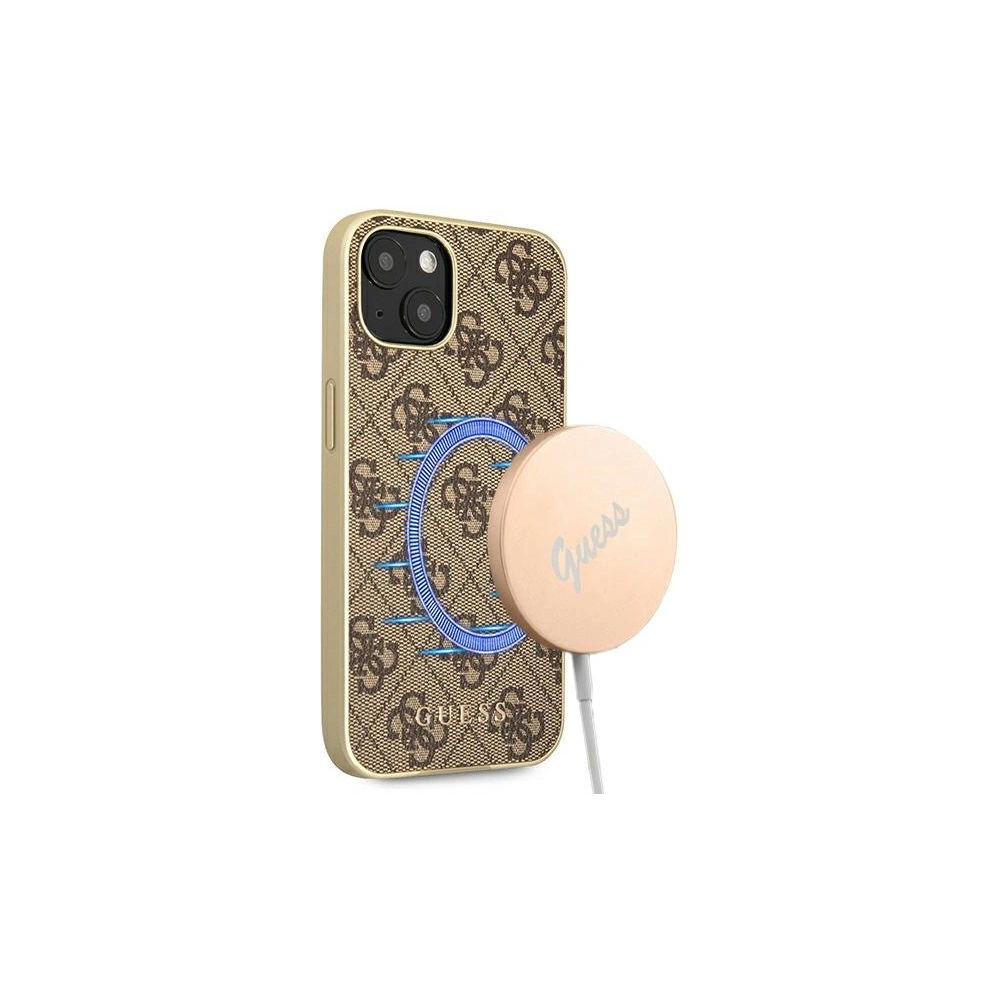 Hurtownia GSM - Etui Guess GUHMP13MG4GB Apple iPhone 13 brązowy/brown hard case 4G Collection MagSafe - GUE1668BR - {ean13} - Hurt