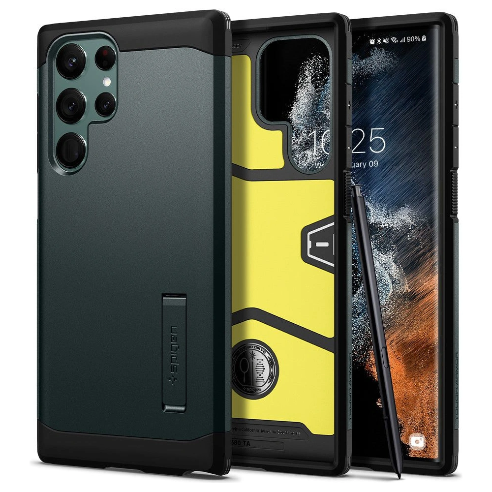Hurtownia GSM - Etui Spigen Tough Armor Samsung Galaxy S22 Ultra Abyss Green - SPN2204ABYGRN - {ean13} - Hurt