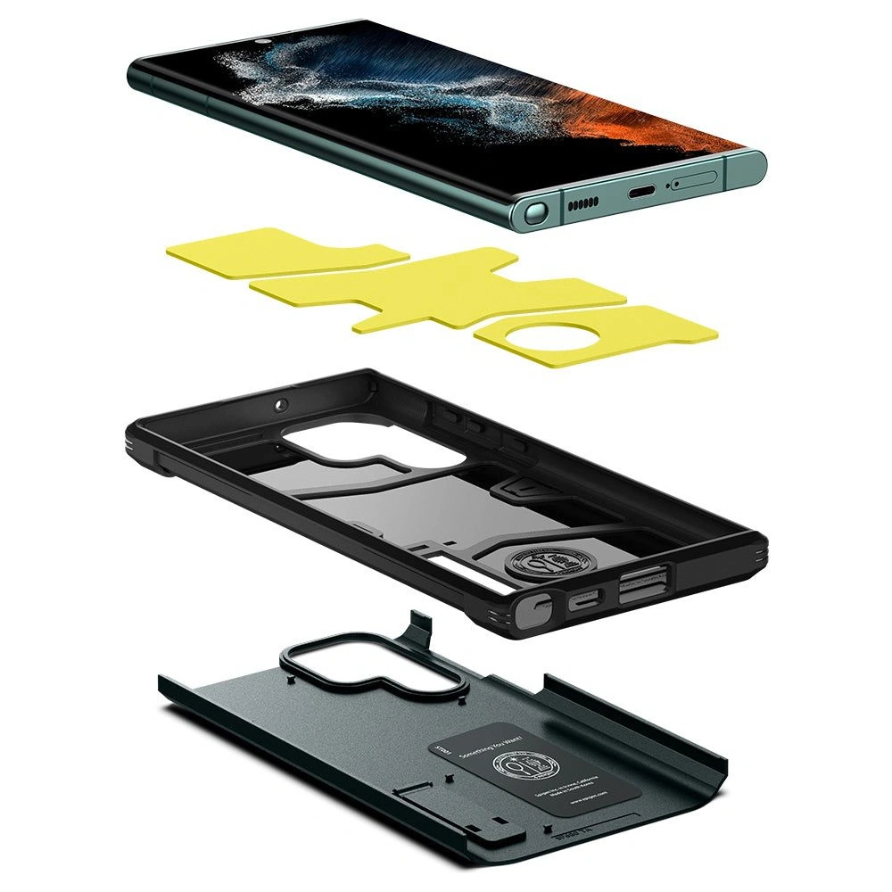Hurtownia GSM - Etui Spigen Tough Armor Samsung Galaxy S22 Ultra Abyss Green - SPN2204ABYGRN - {ean13} - Hurt