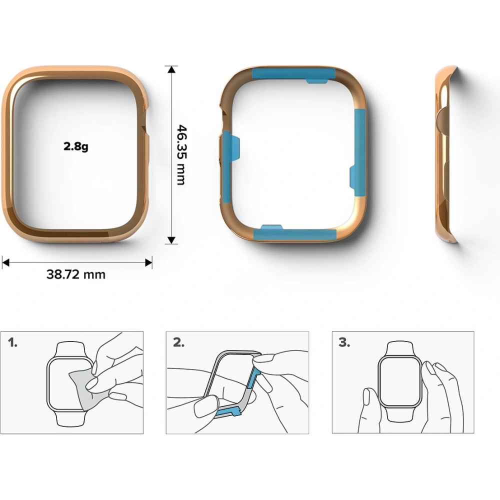 Hurtownia GSM - Nakládka Ringke Bezel Styling Apple Watch 4/5/6/7/8/9/SE 44/45mm nerezová ocel AW7-45-02 lesklé zlato - RGK1586GGLD - {ean13} - Hurt