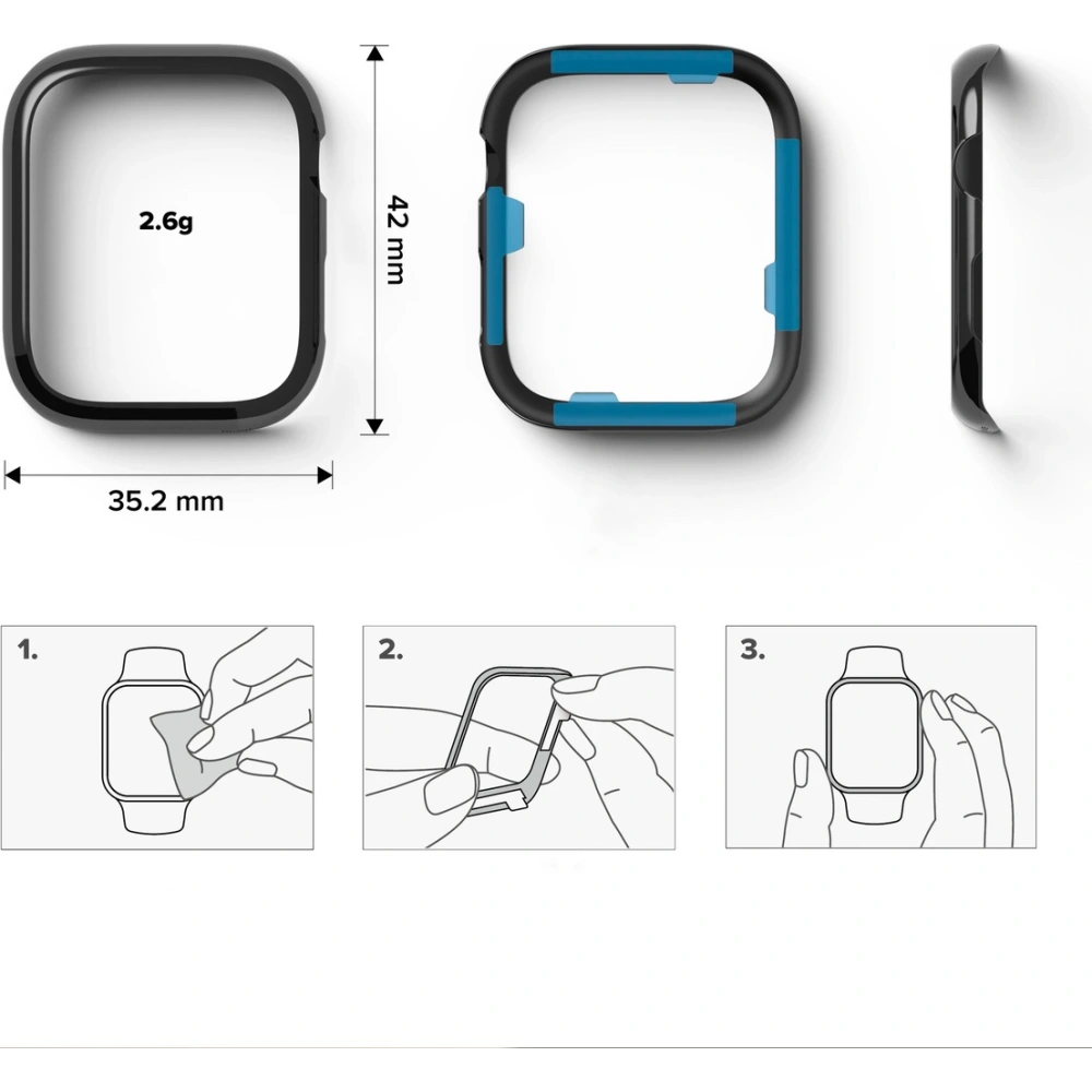 Hurtownia GSM - Nakládka Ringke Bezel Styling Apple Watch 4/5/6/7/SE/8/9 40/41mm nerezová ocel AW7-41-03 lesklá černá - RGK1585GBLK - {ean13} - Hurt