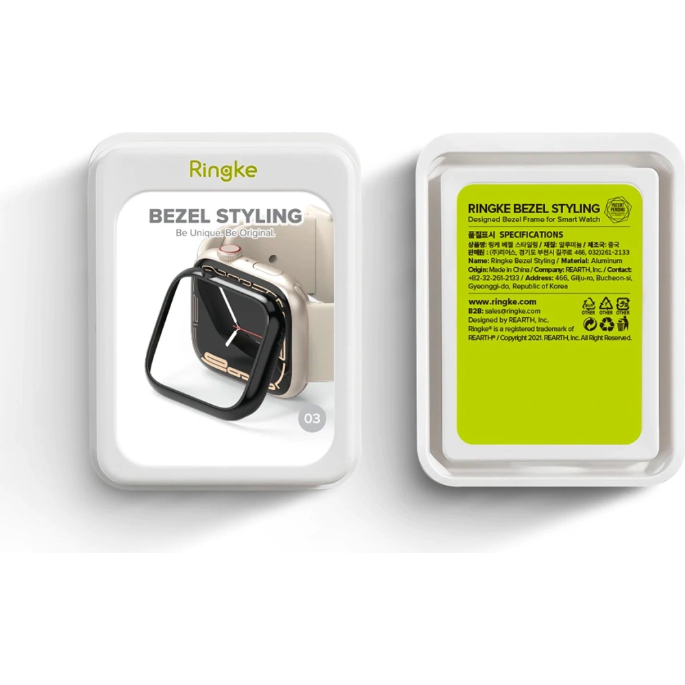 Hurtownia GSM - Nakládka Ringke Bezel Styling Apple Watch 4/5/6/7/8/9/SE 44/45mm nerezová ocel AW7-45-03 lesklá černá - RGK1587GBLK - {ean13} - Hurt