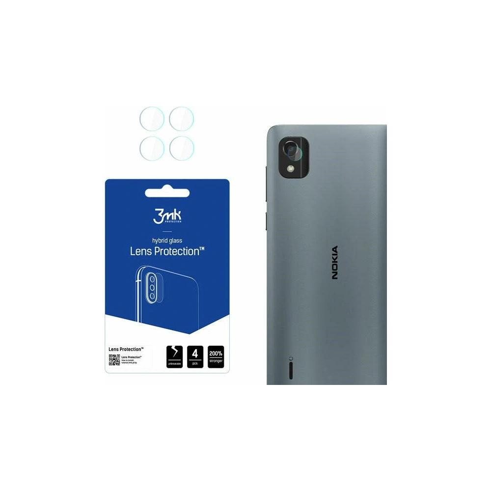 Hurtownia GSM - Hybridní sklo na objektiv fotoaparátu 3MK Ochrana objektivu Nokia C2 2. generace [4 PACK] - 3MK2898 - {ean13} - Hurt