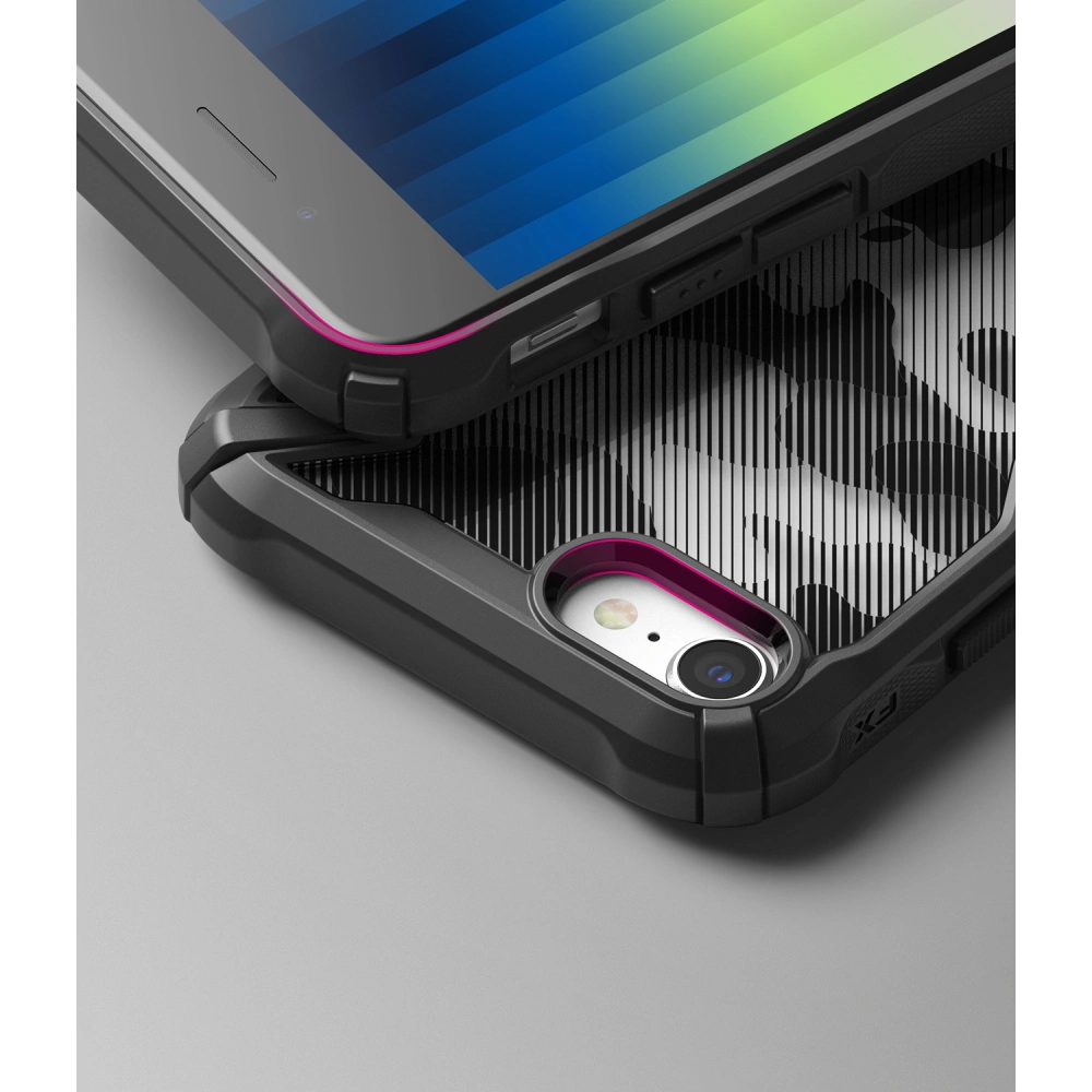 Hurtownia GSM - Etui Ringke Fusion-X Apple iPhone SE 2022/SE 2020/8/7 Camo (Moro) černé - RGK1558CBLK - {ean13} - Hurt