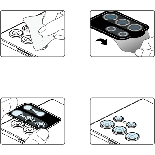 Szkło hartowane na aparat Ringke Camera Lens Frame Glass Samsung Galaxy S22 Ultra Black