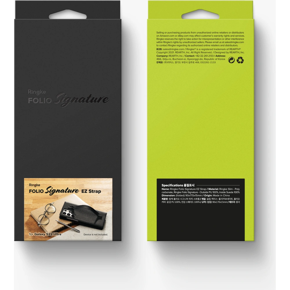 Hurtownia GSM - Etui Ringke Folio Signature EZ Strap Samsung Galaxy S22 Ultra Black - RGK1574BLK - {ean13} - Hurt