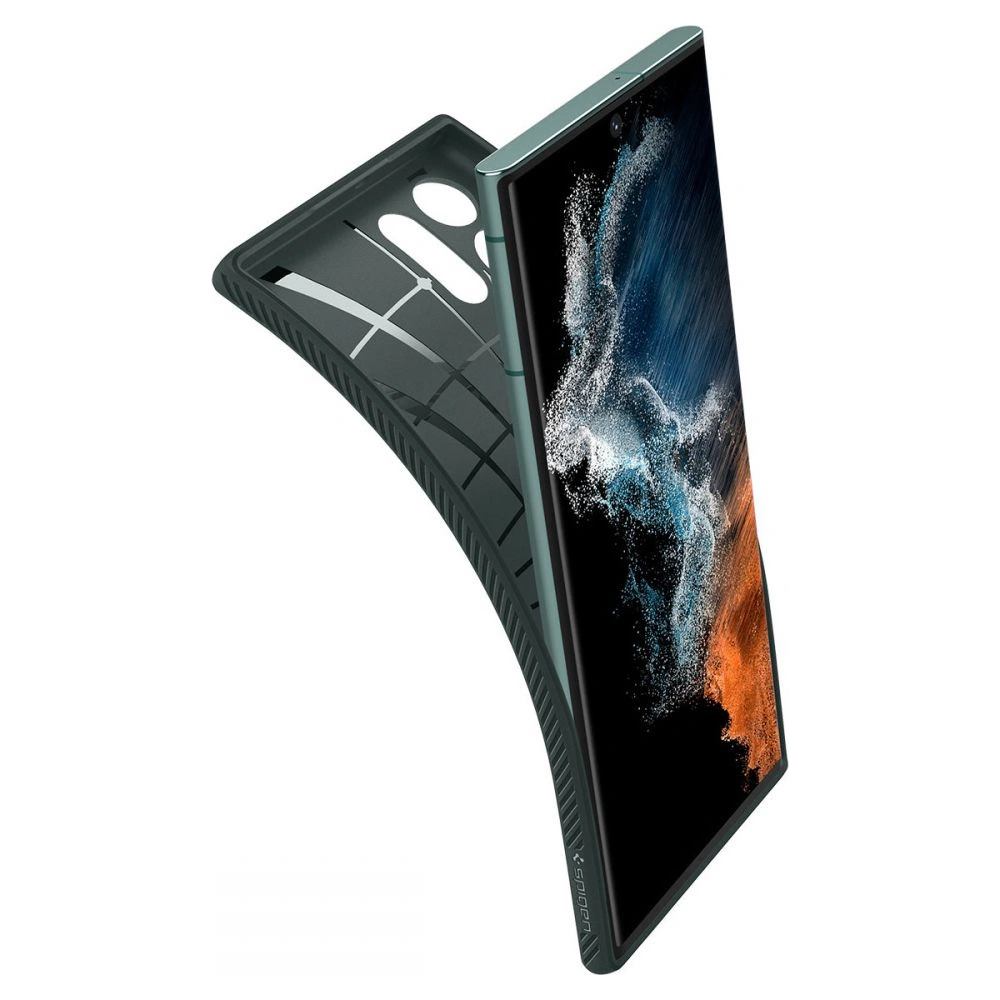 Hurtownia GSM - Etui Spigen Liquid Air Samsung Galaxy S22 Ultra Abyss Green - SPN2210ABYGRN - {ean13} - Hurt