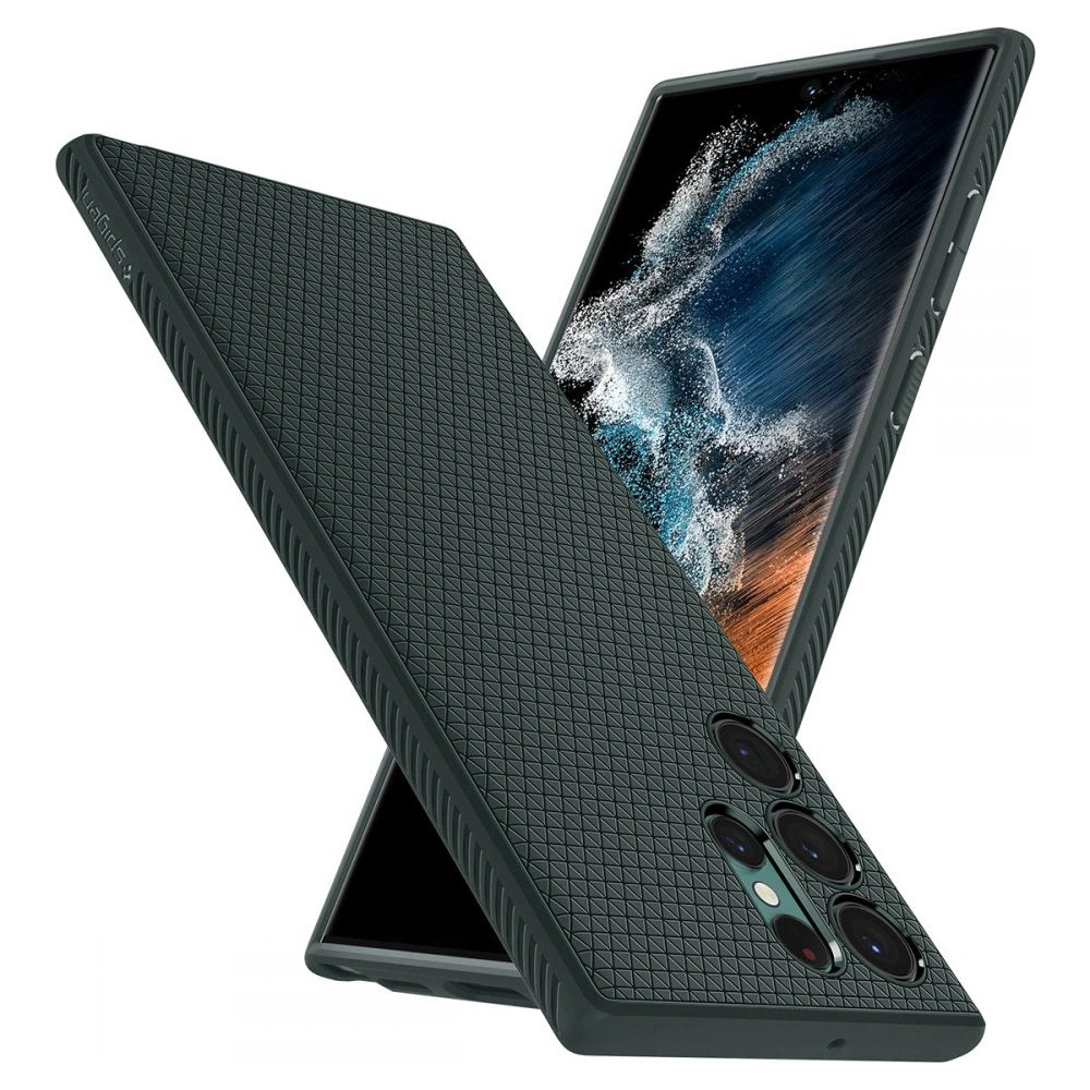 Hurtownia GSM - Etui Spigen Liquid Air Samsung Galaxy S22 Ultra Abyss Green - SPN2210ABYGRN - {ean13} - Hurt