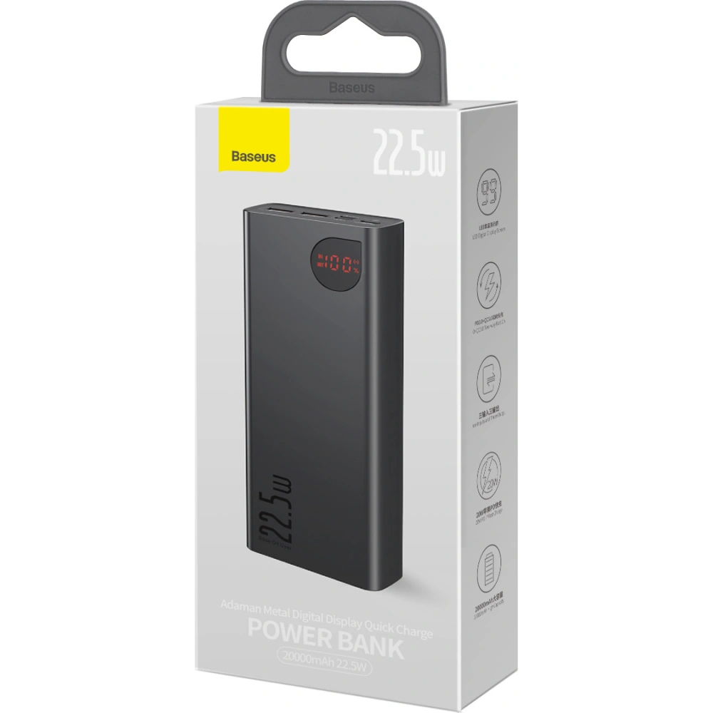 Hurtownia GSM - Powerbank Baseus Adaman Metal, 20000mAh, 22.5W (černý) - BSU3193BLK - {ean13} - Hurt