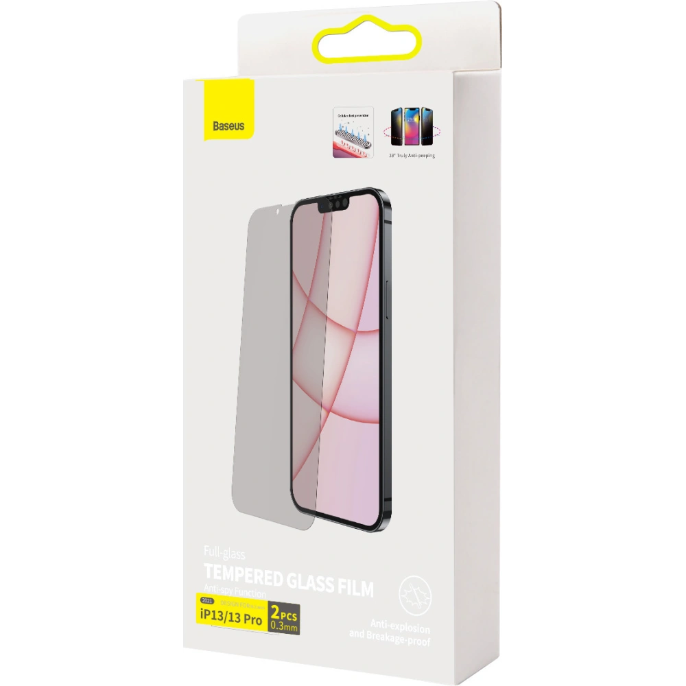 Hurtownia GSM - Privatizáló üveg 0.3mm Baseus SGBL061302 Privacy Apple iPhone 16e / 14 / 13 / 13 Pro [2 PACK] - BSU3201 - {ean13} - Hurt