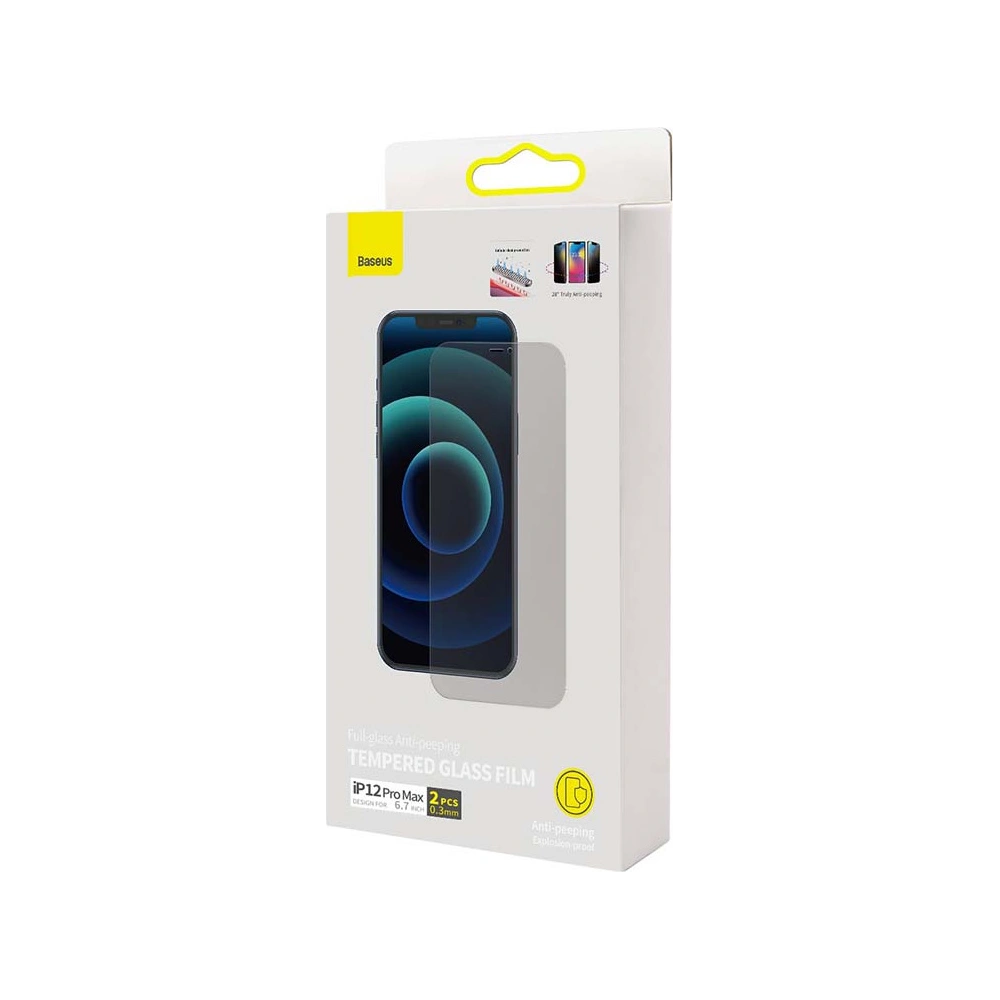 Hurtownia GSM - Szkło prywatyzujące 0.3mm Baseus SGBL061002 Privacy Apple iPhone 12 Pro Max [2 PACK] - BSU3203 - {ean13} - Hurt
