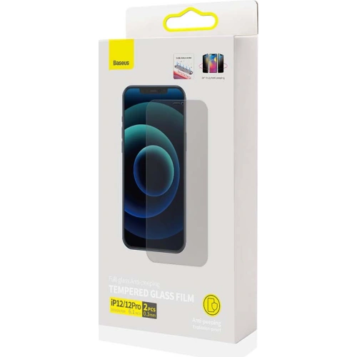 Szkło prywatyzujące 0.3mm Baseus SGBL060902 Privacy Apple iPhone 12/12 Pro [2 PACK]