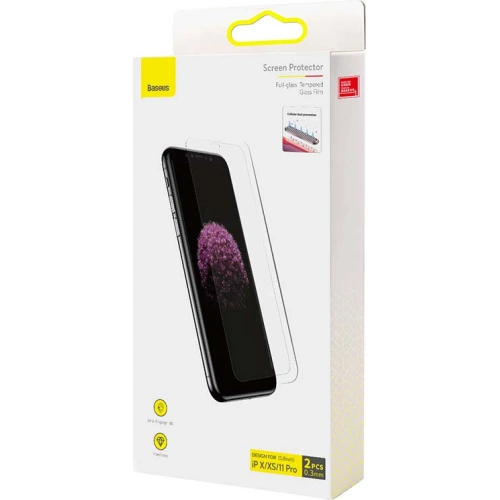 Szkło hartowane 0.3mm Baseus SGBL060102 Apple iPhone 11 Pro/XS/X [2 PACK]