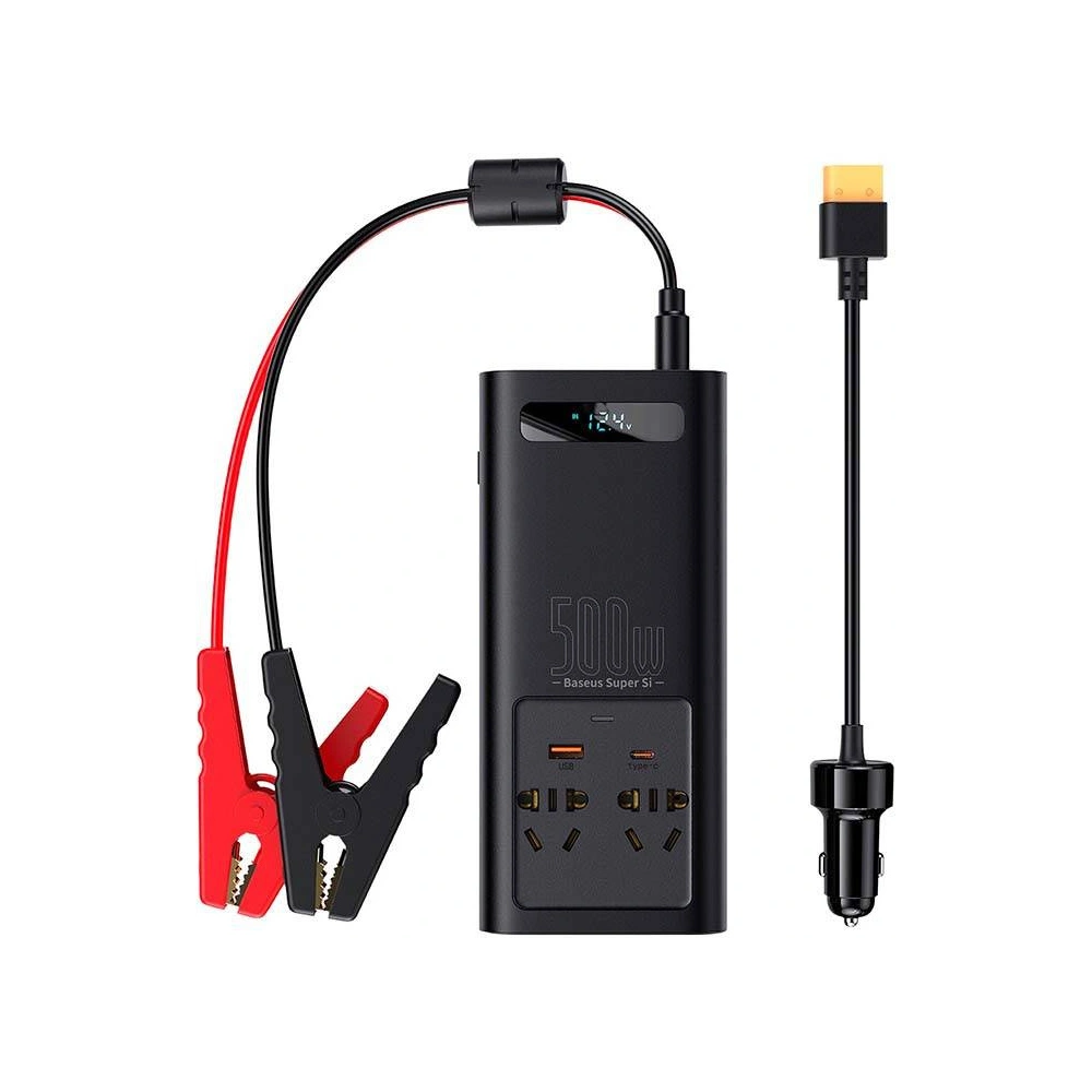 Hurtownia GSM - Inwerter samochodowy Baseus 500W, 220V, CN/EU (černý) - BSU3213BLK - {ean13} - Hurt
