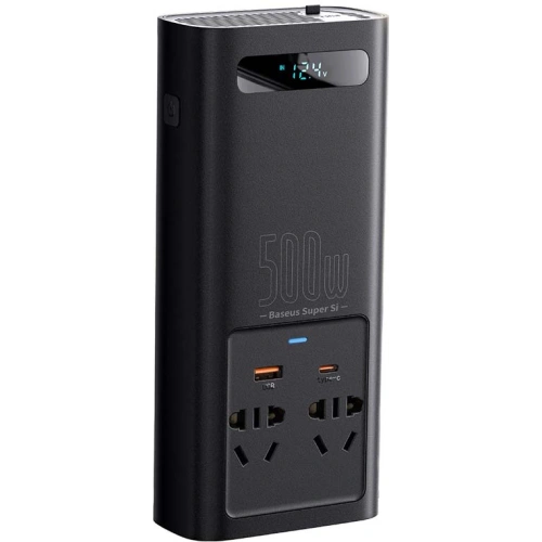 Inwerter samochodowy Baseus 500W, 220V, CN/EU (czarny)