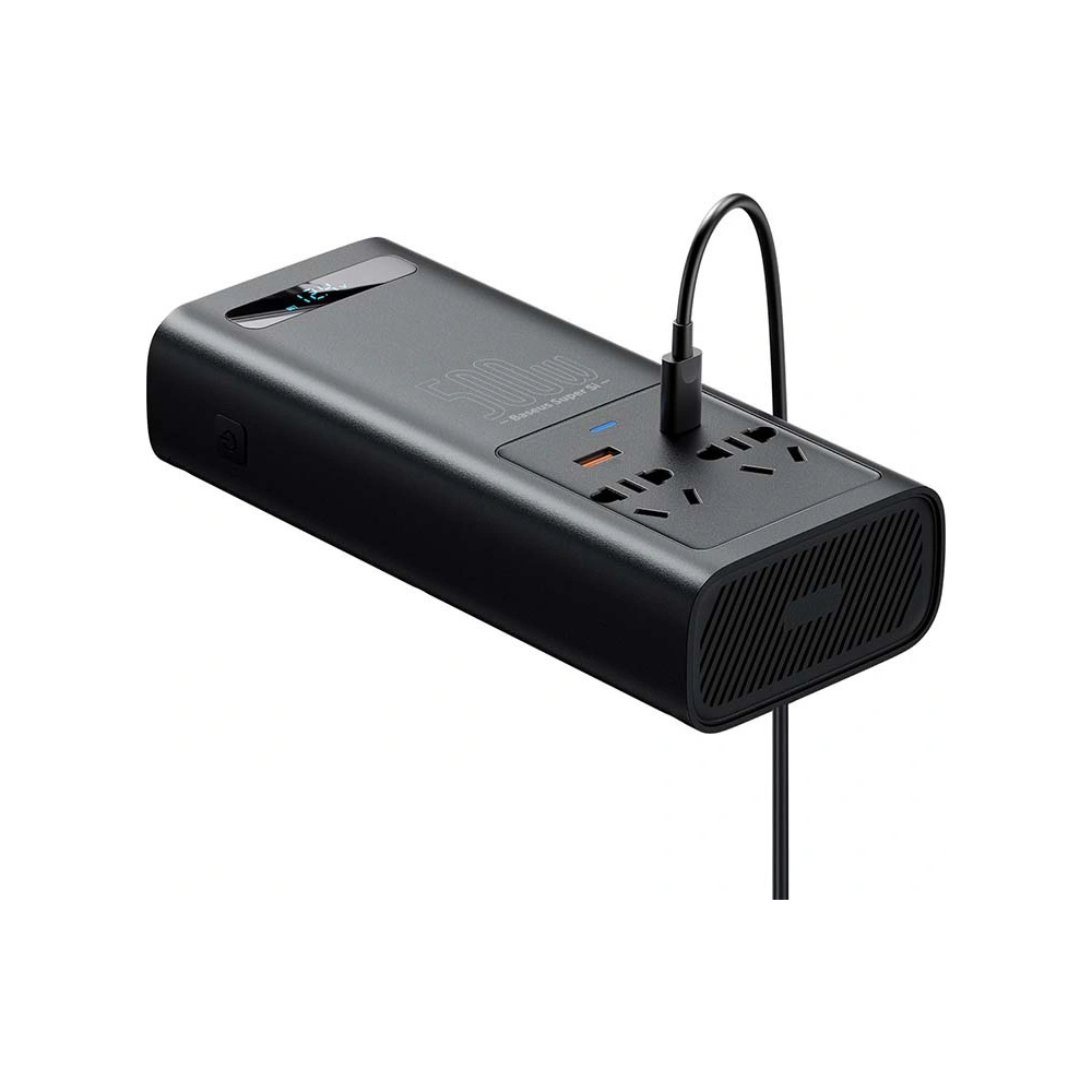 Hurtownia GSM - Inwerter samochodowy Baseus 500W, 220V, CN/EU (czarny) - BSU3213BLK - {ean13} - Hurt