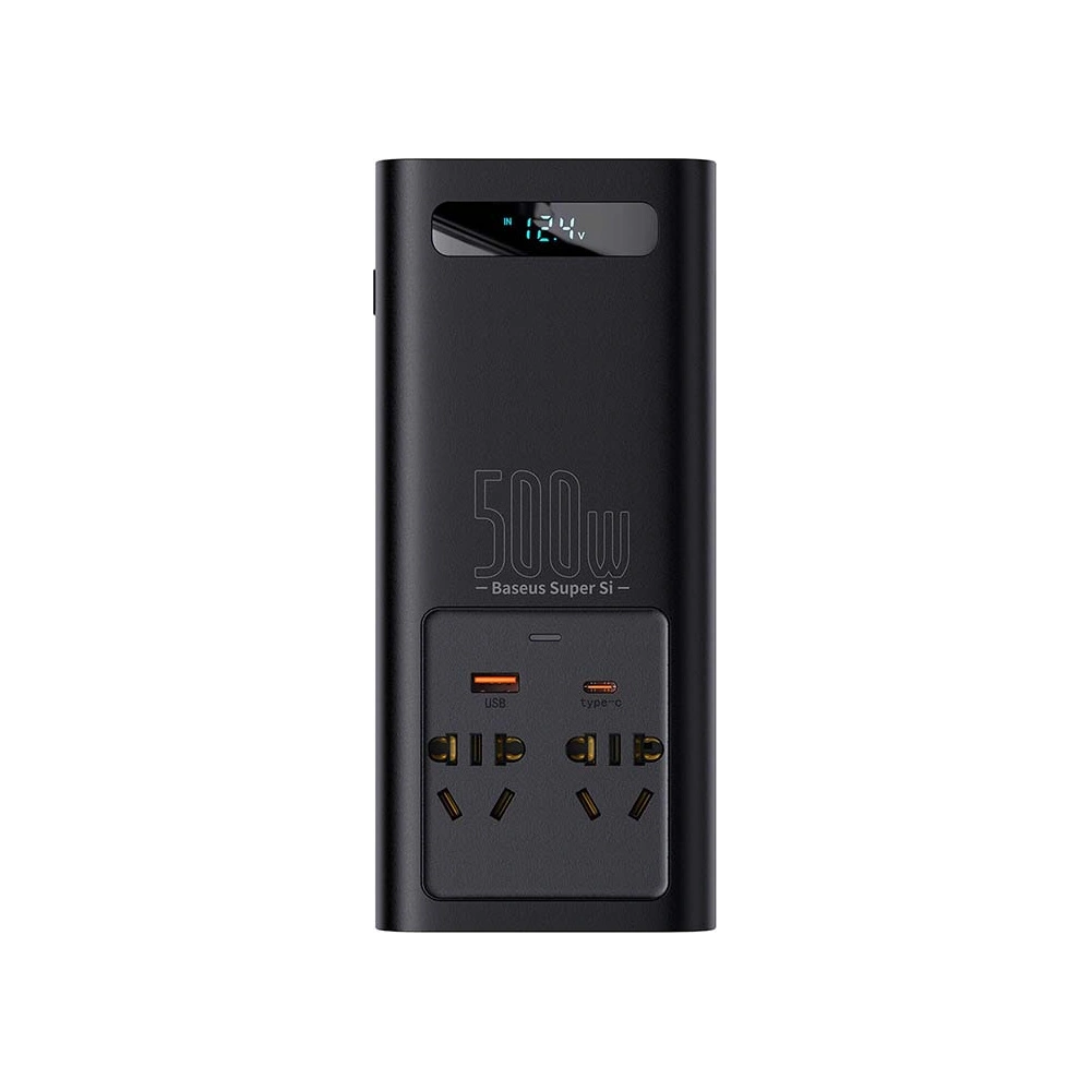 Hurtownia GSM - Inwerter samochodowy Baseus 500W, 220V, CN/EU (czarny) - BSU3213BLK - {ean13} - Hurt