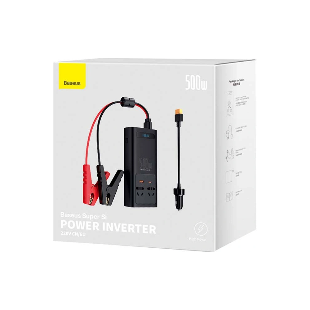 Wholesale Baseus Power Inverter 500W (220V CN/EU) Black - BSU3213BLK - {ean13} - Hurt