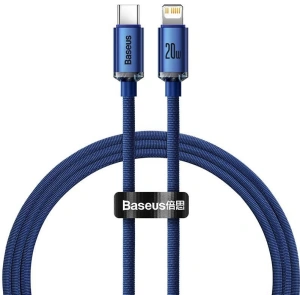 Kabel USB-C do Lightning Baseus Crystal, 20W, 1.2m (niebieski)