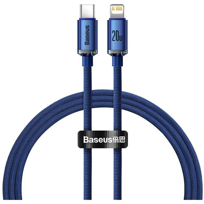 Baseus Distributor - 6932172602758 - BSU3214BLU - Baseus Crystal cable USB-C to Lightning, 20W, 1.2m (blue) - B2B homescreen