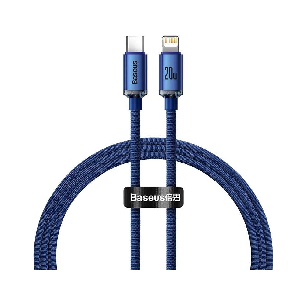 Hurtownia GSM - Kabel USB-C do Lightning Baseus Crystal, 20W, 1.2m (modrý) - BSU3214BLU - {ean13} - Hurt