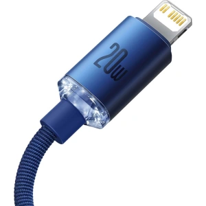 Kabel USB-C do Lightning Baseus Crystal, 20W, 1.2m (niebieski)