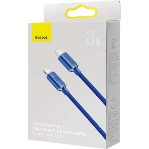 Kabel USB-C do Lightning Baseus Crystal, 20W, 1.2m (niebieski)