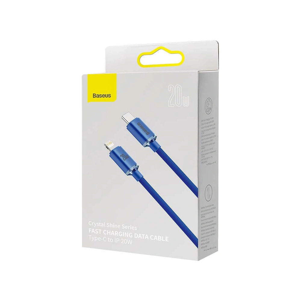 Hurtownia GSM - Kabel USB-C do Lightning Baseus Crystal, 20W, 1.2m (niebieski) - BSU3214BLU - {ean13} - Hurt