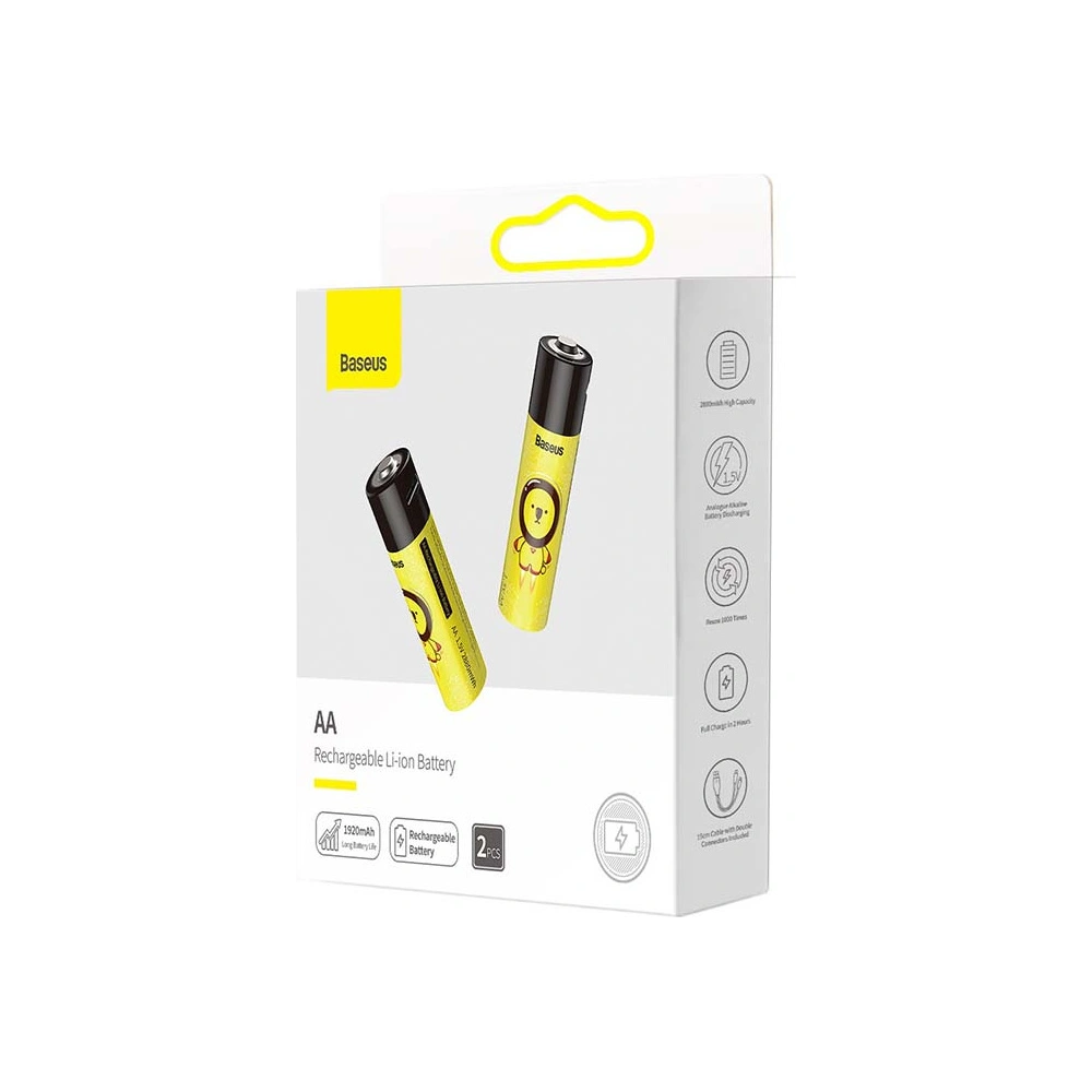 Wholesale Accumlators 2xAA Baseus, 1920mAh, micro USB (black-yellow) - BSU3220BLKYEL - {ean13} - Hurt