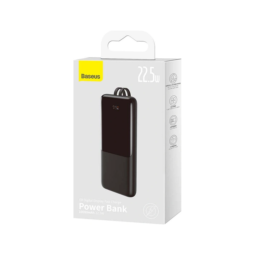 Hurtownia GSM - Powerbank Baseus Elf 10000mAh 22.5W + kabel USB-C, Lightning (černý) - BSU3221BLK - {ean13} - Hurt