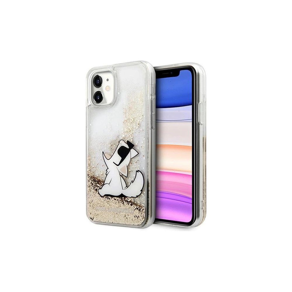 Wholesale Karl Lagerfeld KLHCN61GCFD Apple iPhone 11 gold hardcase Liquid Glitter Choupette Fun - KLD902GLD - {ean13} - Hurt