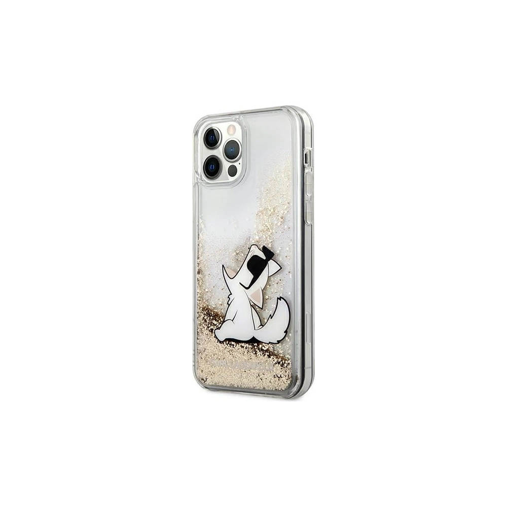 Wholesale Karl Lagerfeld KLHCP12MGCFD Apple iPhone 12/12 Pro gold hardcase Liquid Glitter Choupette Fun - KLD903GLD - {ean13} - Hurt