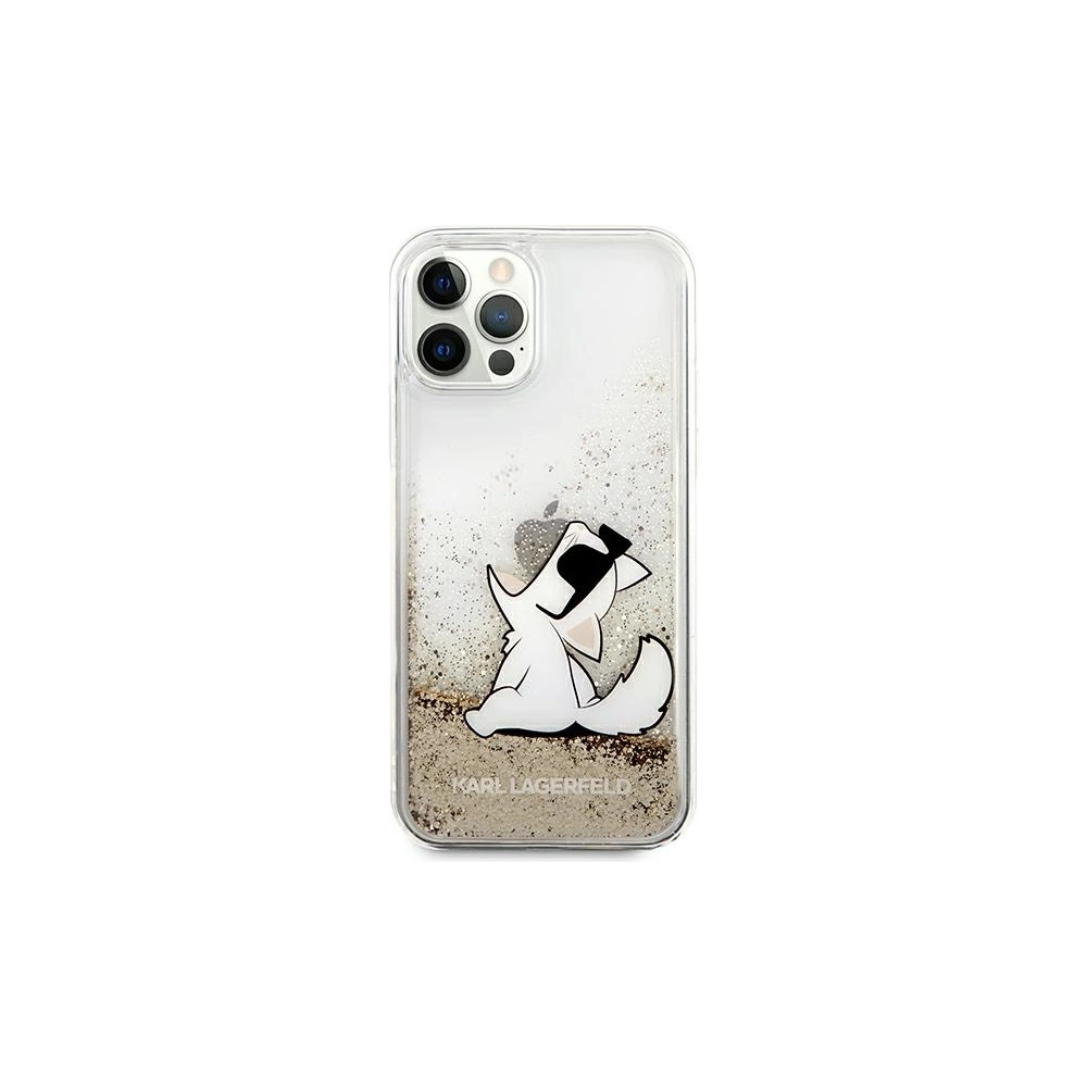 Wholesale Karl Lagerfeld KLHCP12MGCFD Apple iPhone 12/12 Pro gold hardcase Liquid Glitter Choupette Fun - KLD903GLD - {ean13} - Hurt