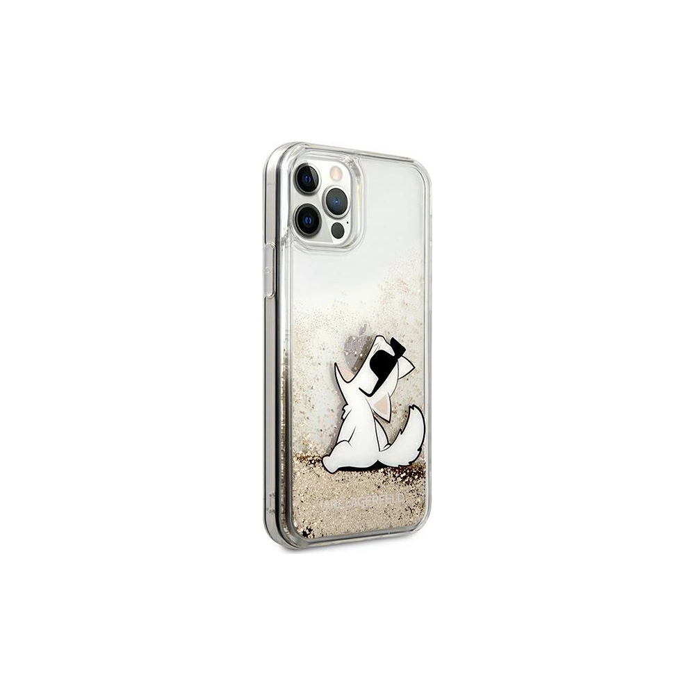 Wholesale Karl Lagerfeld KLHCP12MGCFD Apple iPhone 12/12 Pro gold hardcase Liquid Glitter Choupette Fun - KLD903GLD - {ean13} - Hurt
