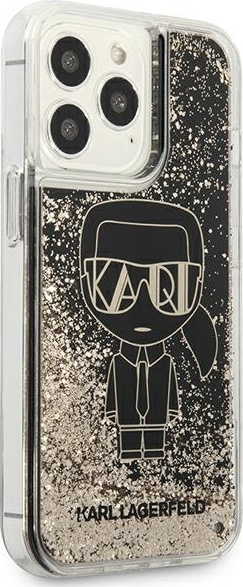 Kryt Karl Lagerfeld KLHCP13LLGGKBK Apple iPhone 13 Pro black hardcase Liquid Glitter Gatsby