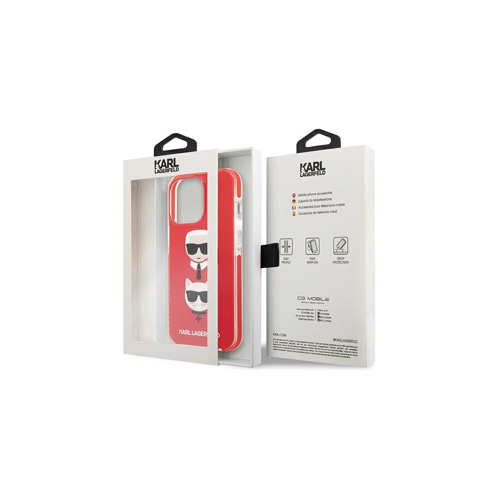 Hurtownia GSM - Etui Karl Lagerfeld KLHCP13LTPE2TR Apple iPhone 13 Pro hardcase czerwony/red Karl&Choupette Head - KLD906RED - {ean13} - Hurt