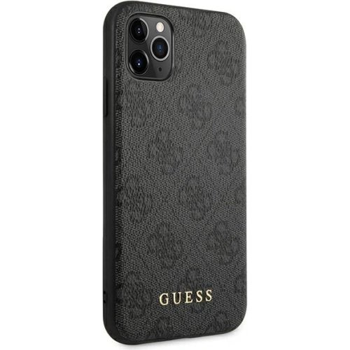 Etui Guess GUHCN58G4GFGR Apple iPhone 11 Pro szary/grey hard case 4G Metal Gold Logo