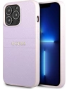 Etui Guess GUHCP13LPSASBPU Apple iPhone 13 Pro purpurowy/purple Saffiano Hot Stamp & Metal Logo