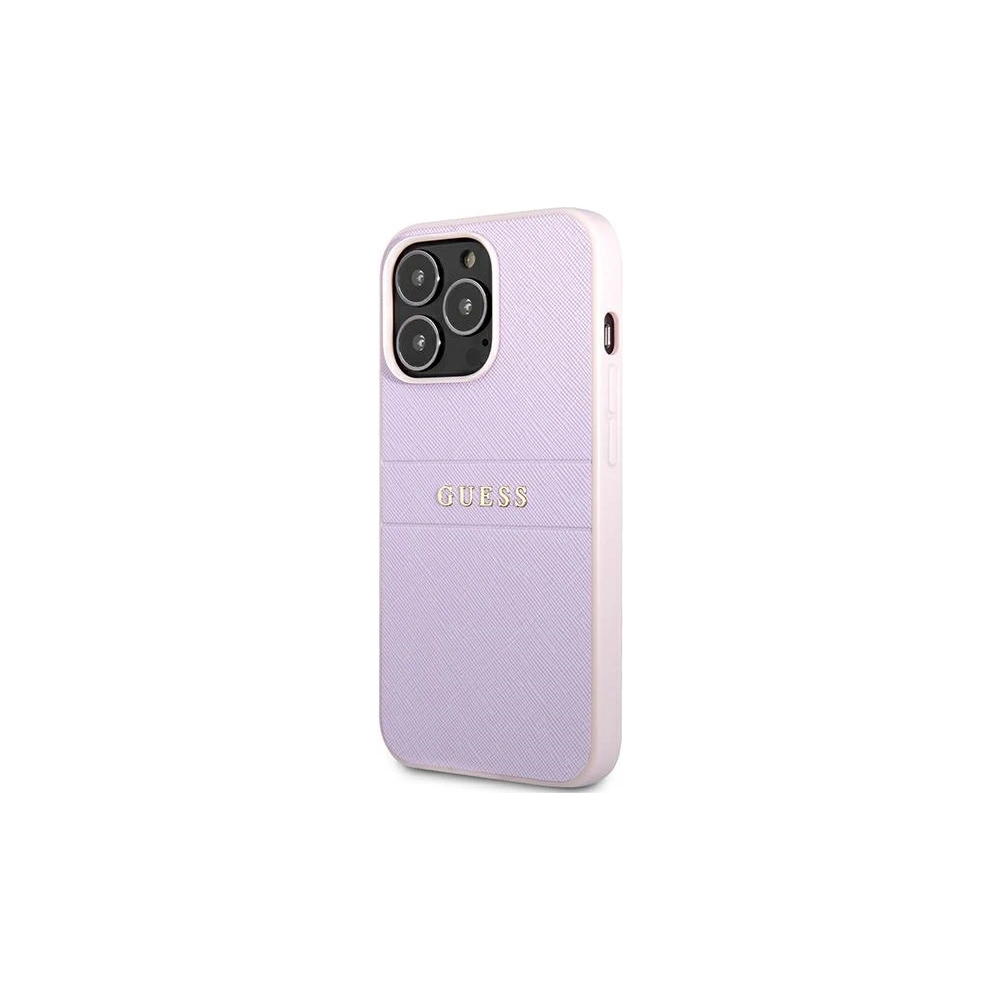 Wholesale Guess GUHCP13LPSASBPU Apple iPhone 13 Pro purple Saffiano Hot Stamp & Metal Logo - GUE1671PRP - {ean13} - Hurt