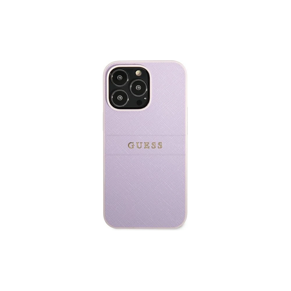 Hurtownia GSM - Etui Guess GUHCP13LPSASBPU Apple iPhone 13 Pro purpurový/purple Saffiano Hot Stamp & Metal Logo - GUE1671PRP - {ean13} - Hurt