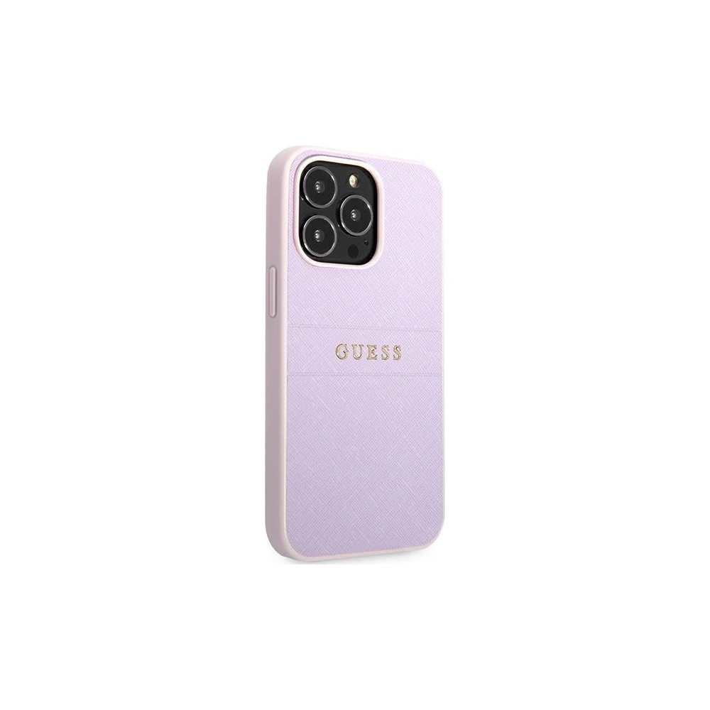 Hurtownia GSM - Etui Guess GUHCP13LPSASBPU Apple iPhone 13 Pro purpurový/purple Saffiano Hot Stamp & Metal Logo - GUE1671PRP - {ean13} - Hurt
